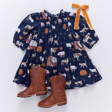 Load image into Gallery viewer, Girls Stevie Puff Sleeve Dress - On The Farm
