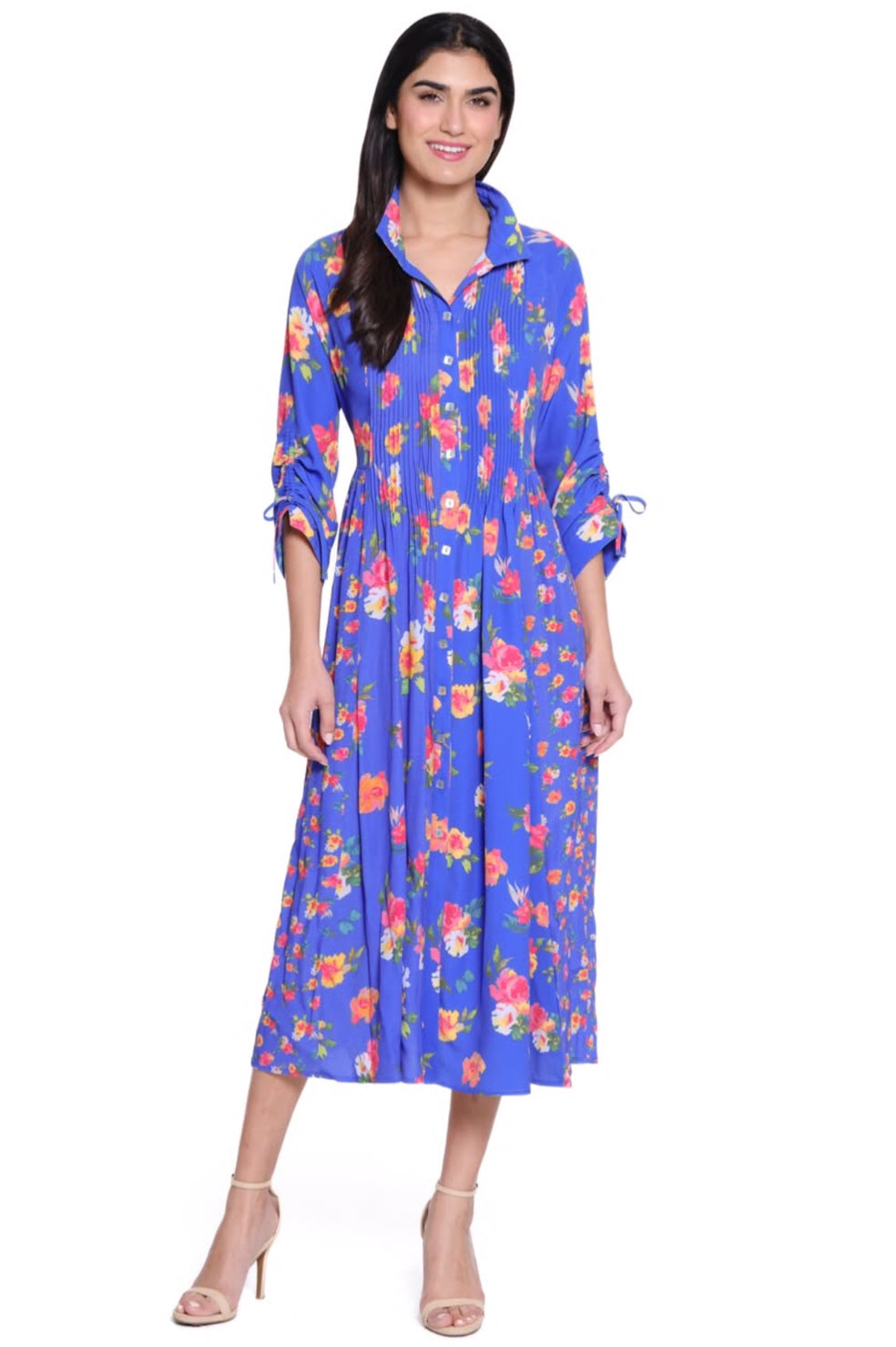 dusty blue wedding dress guest Idyllwind Women's Flora Button Front Midi Dress main image 1