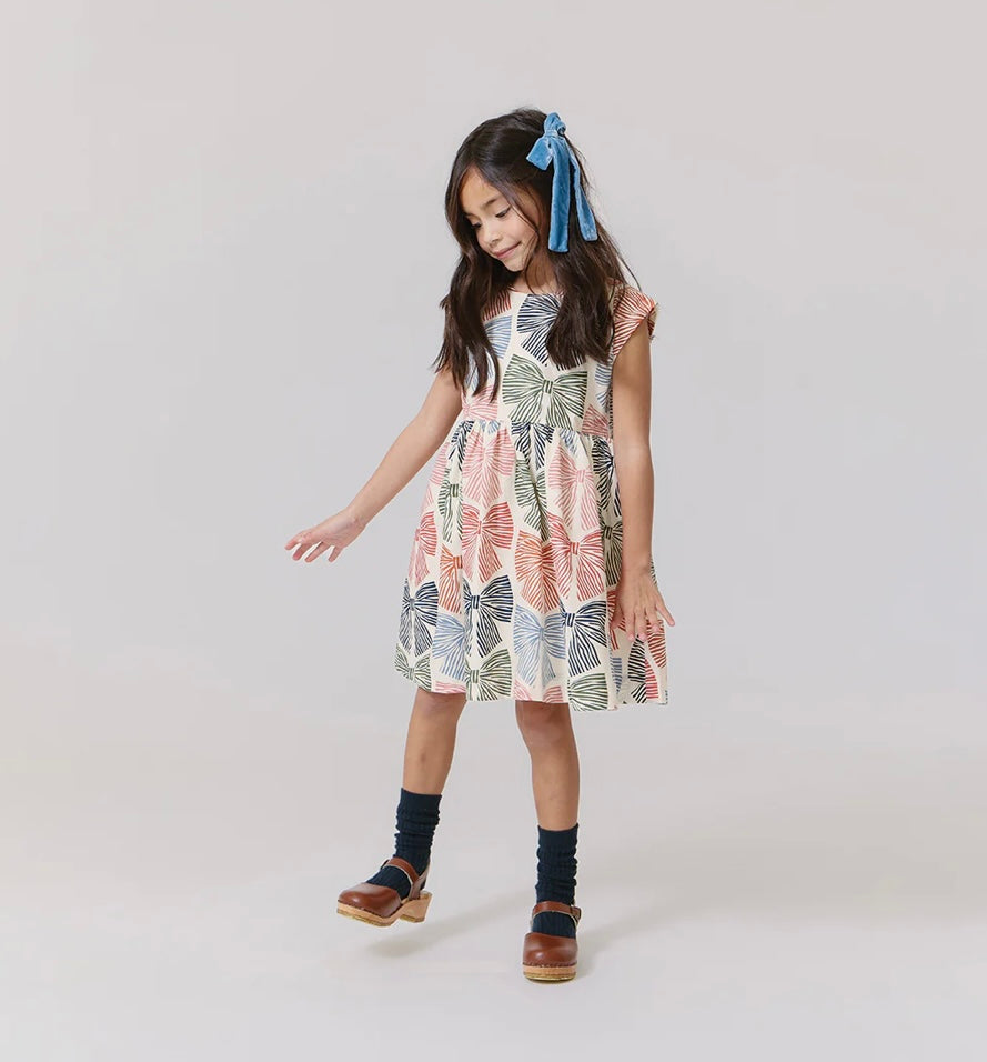 Pink Chicken Striped Bows Dress