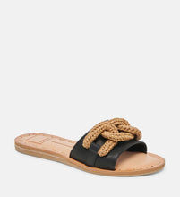 Load image into Gallery viewer, Dolce Vita Black Raffia Chain Sandal
