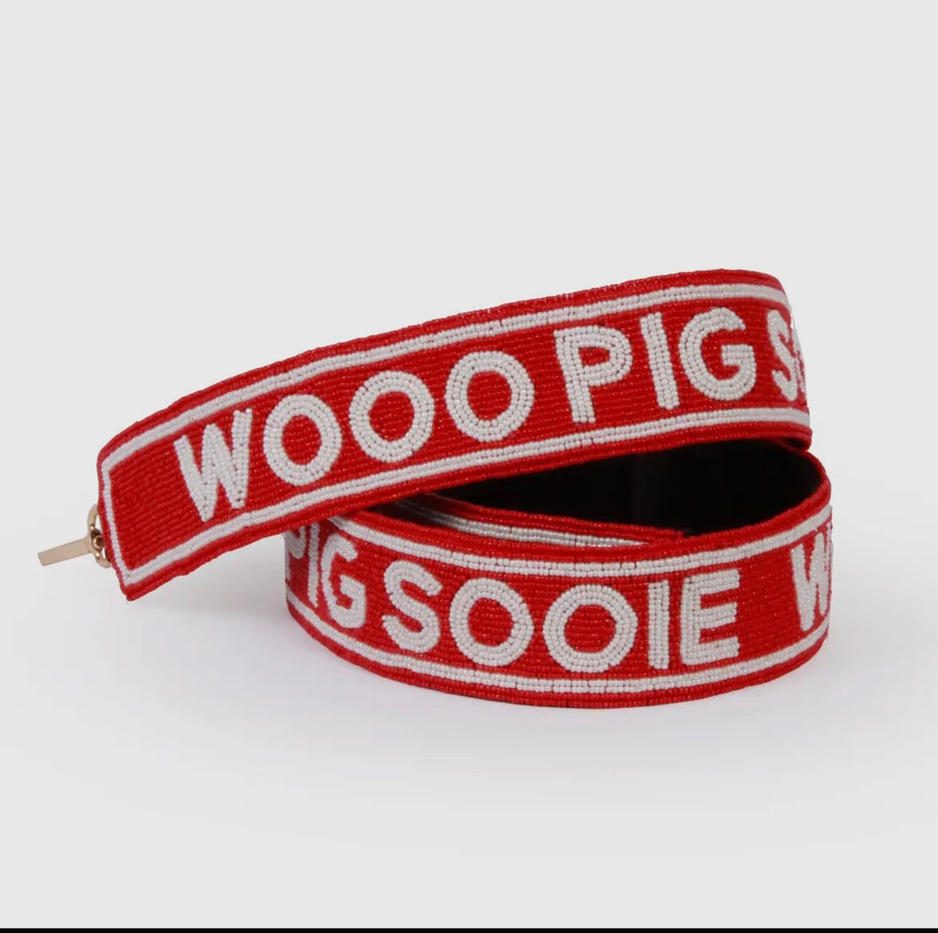 Beaded Woo Pig Sooie Purse Strap