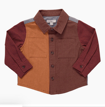 Load image into Gallery viewer, Pink Chicken Mixed Check Button Up
