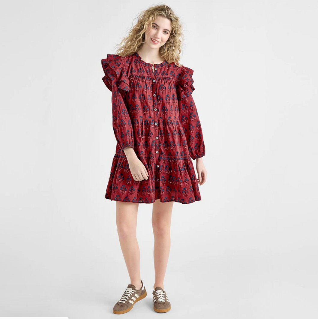 Pink Chicken Mom Red Autumn Dress