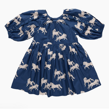 Load image into Gallery viewer, Pink Chicken Blue Horse Dress
