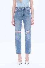 Load image into Gallery viewer, Bayeas High Rise Distressed Mom Denim Jeans
