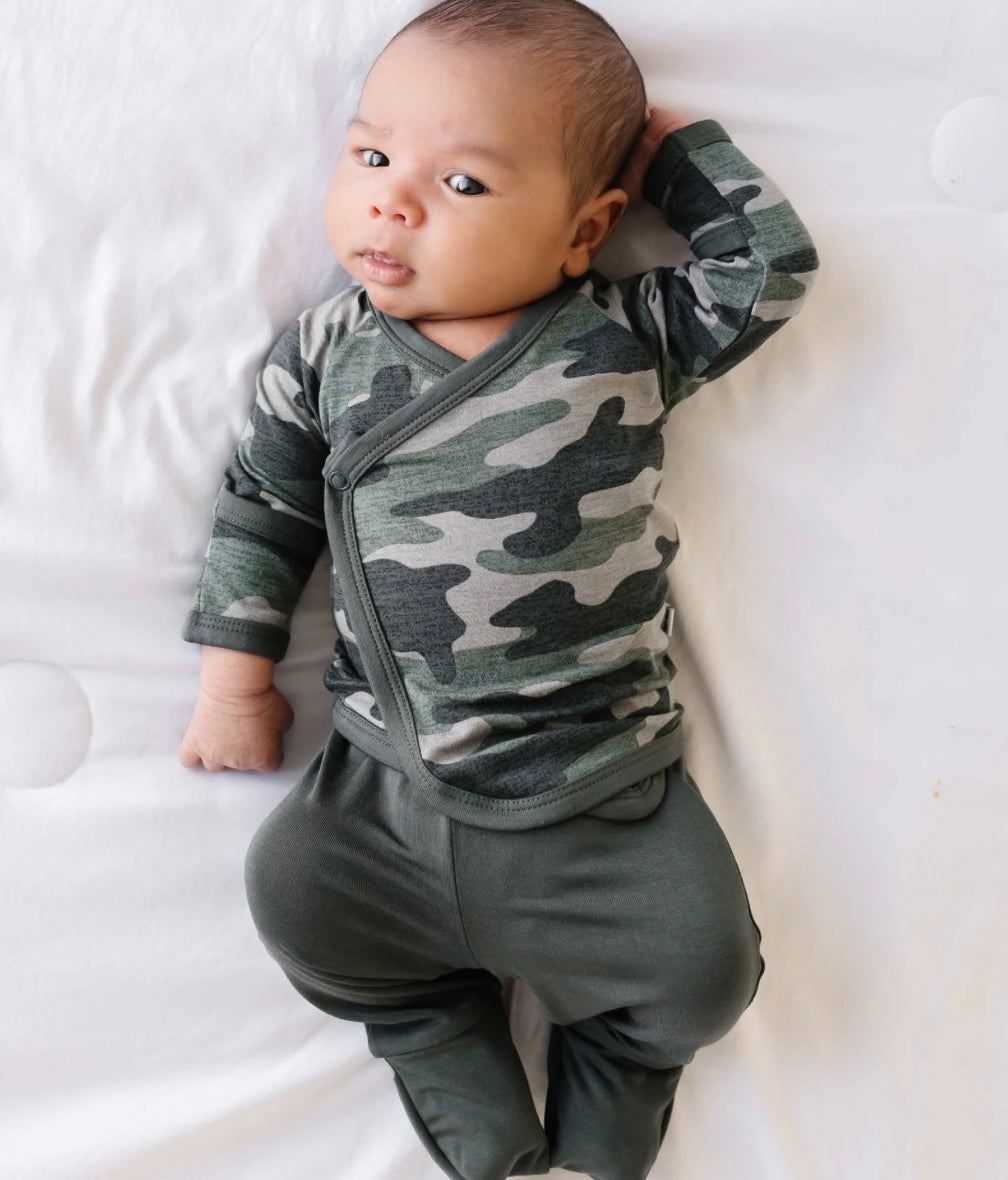 Little Sleepies green camo zippered hotsell pajama